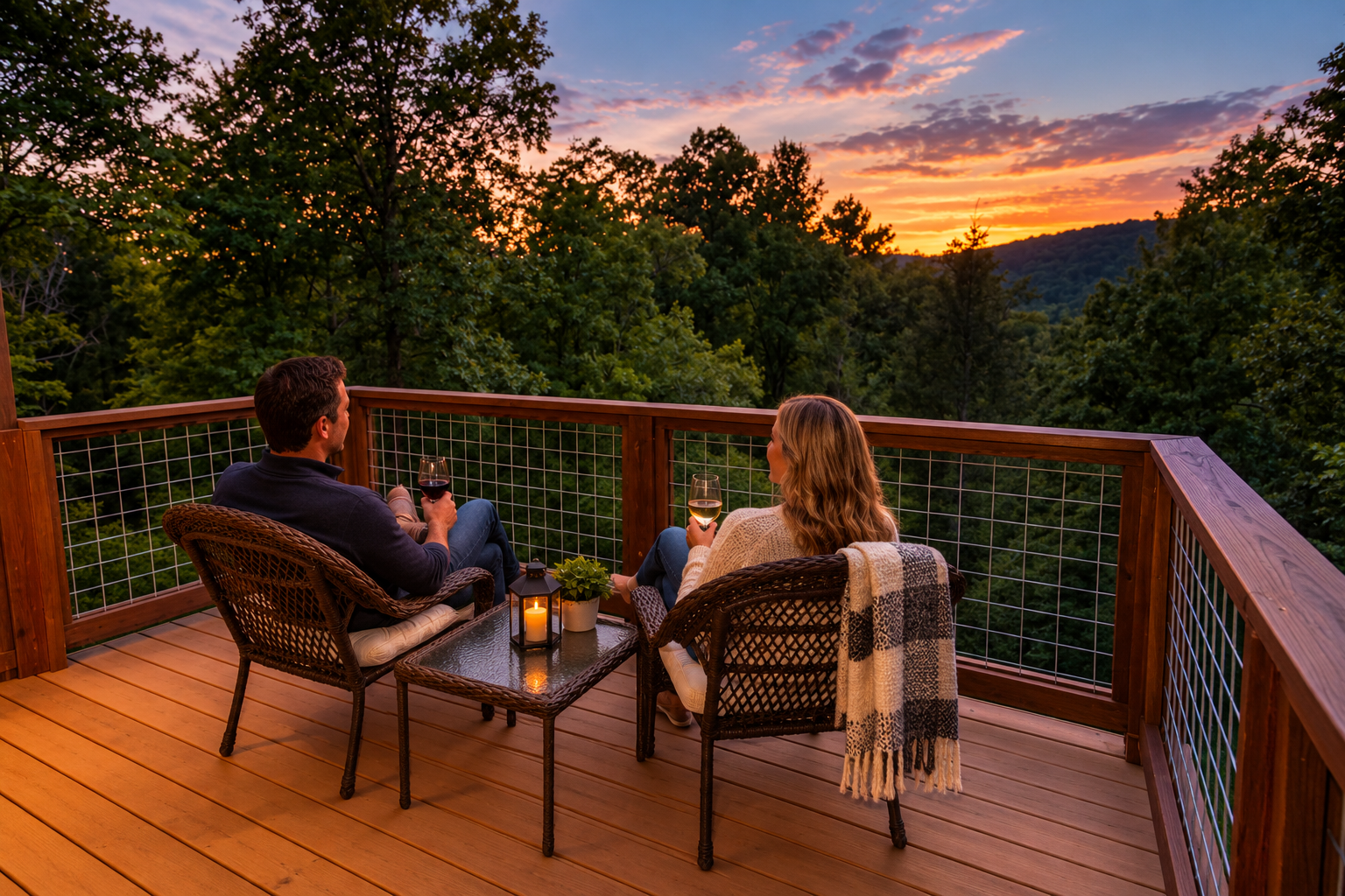 Sunset Over the Mountain Valley